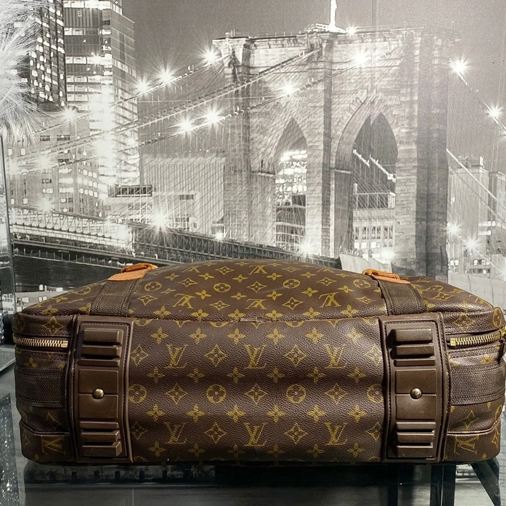 Authentic Louis Vuitton Brown Monogram Canvas Suitcase Travel Bag